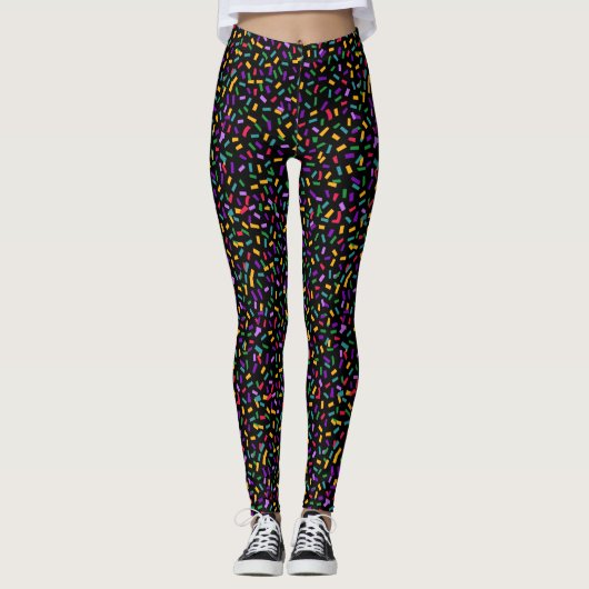 Leggings confetti molticolore sur black gras mardi (Devant)