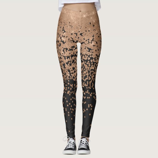 Leggings Confetti Noir Noir Chic Moderne Polka Dot Noir (Devant)