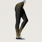 Leggings Confetti Or en noir (Droite)