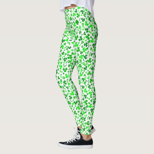 Leggings Confettis de trèfles verts de la Saint-Patrick (Gauche)