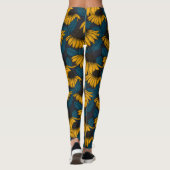 Leggings Confleurs jaunes sur bleu foncé (Dos)