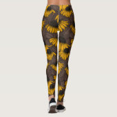 Leggings Confleurs jaunes sur brun foncé (Dos)