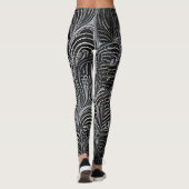 Leggings Confort Chic : Abstrait Gris et Noir (Dos)