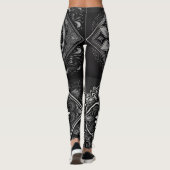 Leggings Confort élégant : Legings Mandala noirs et blancs (Dos)