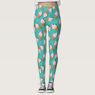 Leggings Congés gaufres crème glacée et motif de yaourt con