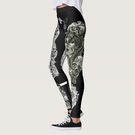 leggings consept de tatouage L.O.D en noir (Gauche)