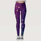 Leggings Constellation en galaxie foncée Faux Gold (Devant)