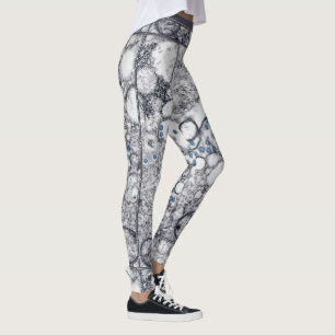 Leggings Contemporary Gray Blue Abstraction Special Paint
