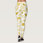 Leggings Contours de brosse jaune aquarelle (Dos)