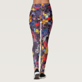 Leggings Contours Géométriques Violets Au-Dessus De Flashs  (Dos)