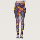 Leggings Contours Géométriques Violets Au-Dessus De Flashs  (Devant)