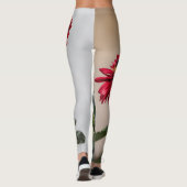 Leggings "Contraste en fleur : noire et rouge" (Dos)