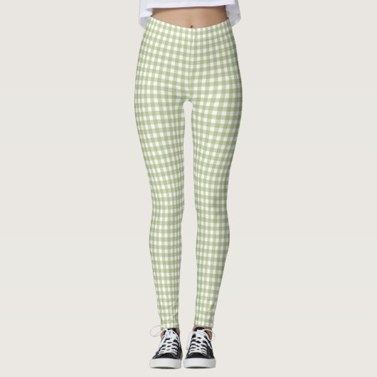 Leggings Contrôle En vichy Sage Vert (Devant)