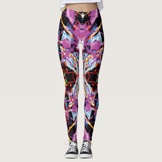 Leggings Convulsion Éthérée Tache Violet Noir (Devant)