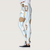 Leggings Cookies & Lait Bleu Motif rayé (Gauche)