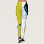Leggings Cool, à la mode, moderne, géométrique vert-bleu de (Dos)