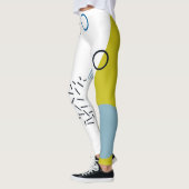 Leggings Cool, à la mode, moderne, géométrique vert-bleu de (Gauche)