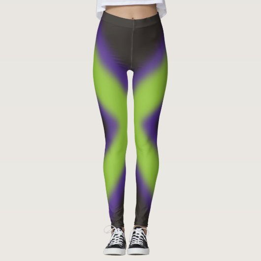 Leggings Cool à l'air violet, vert, noir de jambe conceptio (Devant)