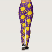 Leggings Cool Abstrait Jaune Été Soleil Motif Violet (Dos)