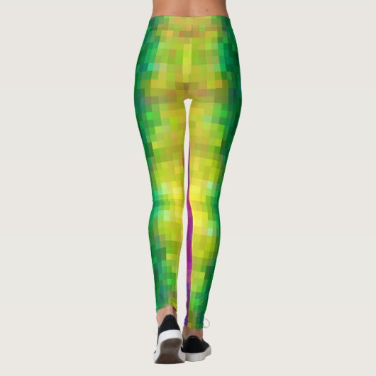 Leggings Cool Abstrait Rainbow Gradient Pixel Art Motif (Dos)