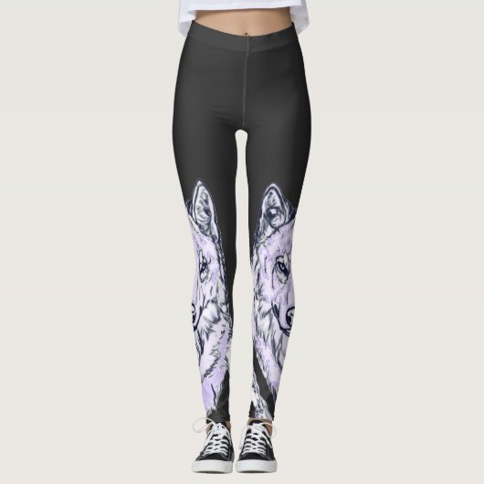 Leggings Cool Amethyst White Wolf (Devant)