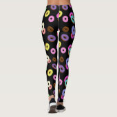 Leggings Cool amusant beignets colorés motif noir (Dos)