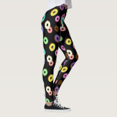 Leggings Cool amusant beignets colorés motif noir (Droite)