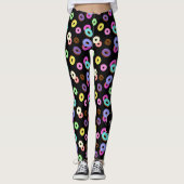 Leggings Cool amusant beignets colorés motif noir Monogramm (Devant)