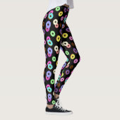 Leggings Cool amusant beignets colorés motif noir Monogramm (Droite)