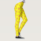 Leggings Cool and fun pizza slices pattern neon yellow (Droite)