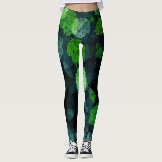 Leggings Cool, art unique floral / fleuriste motif (Devant)