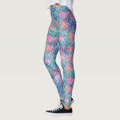 Leggings Cool Artsy coloré Turquoise Océan Aquarelle (Gauche)