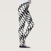 Leggings Cool Black Handlebar moustache motif sur blanc (Droite)
