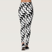 Leggings Cool Black Handlebar moustache motif sur blanc (Dos)