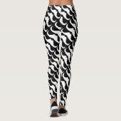 Leggings Cool blanc Handlebar moustache motif sur noir (Dos)