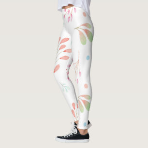Leggings Cool blanc Marbre rose motif floral Hip femmes