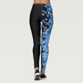 Leggings cool bleu coeurs motif mode bleu femmes noir (Dos)