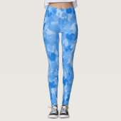 Leggings cool bleu coeurs motifs filles mode bleu femmes (Devant)