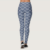Leggings Cool Bleu Côtier Vagues Votre Motif Choix de Coule (Dos)