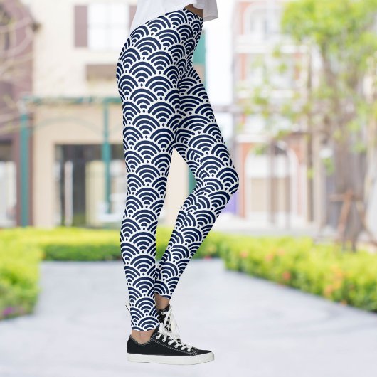 Leggings Cool Bleu Côtier Vagues Votre Motif Choix de Coule