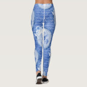 Leggings cool bleus Flower Print Leggings (Dos)