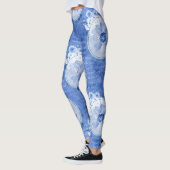 Leggings cool bleus Flower Print Leggings (Gauche)