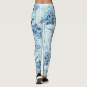 Leggings Cool Blue Serenity avec Motif d'inspiration océan (Dos)
