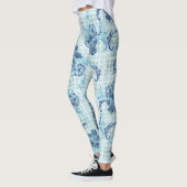 Leggings Cool Blue Serenity avec Motif d'inspiration océan (Gauche)