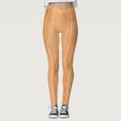 Leggings Cool brun clair imprimé en bambou Nom Monogramme (Devant)