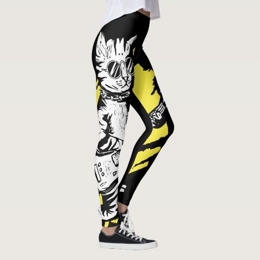 Leggings Cool Chat jouant de la guitare électrique (Droite)