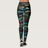 Leggings cool & coloré rock & roll motif noir (Dos)