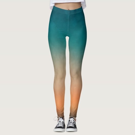 Leggings Cool coloré Turquoise OrangeGrunge (Devant)
