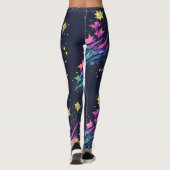 Leggings Cool Colorful Stars Fireworks Motif d'aquarelle (Dos)