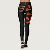 Leggings Cool Cunning Wild Fox Citation Orange Black Fashio (Dos)